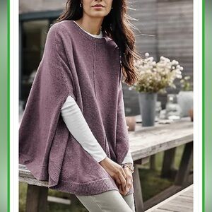 J. Jill Mauve Women's Poncho Sweater